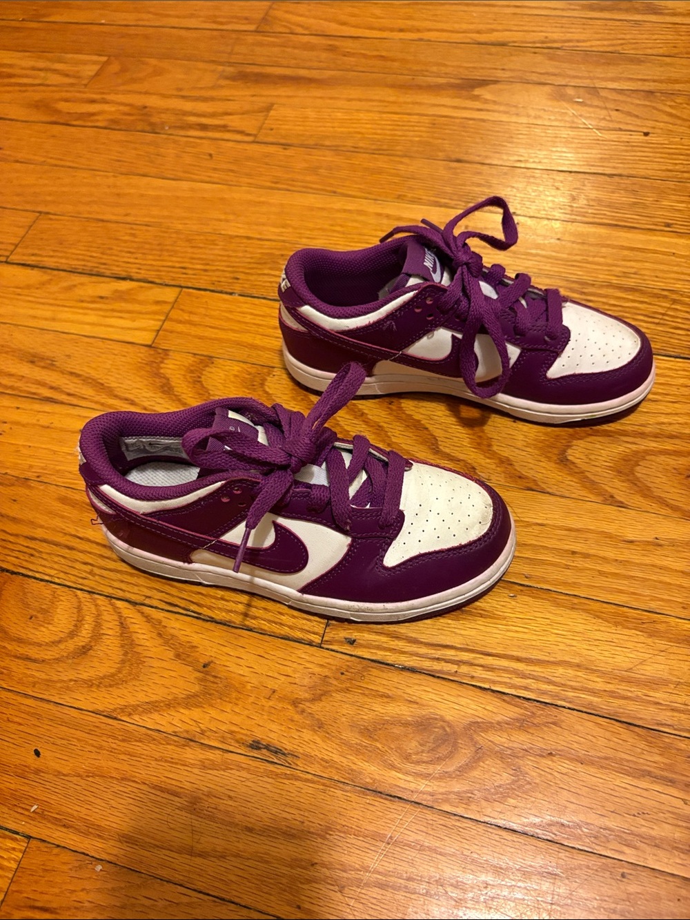 Nike Kids Purple and White Lace-Up Sneakers - Picture 2 of 4